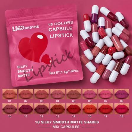 18-Piece Capsule Lipstick Set | Luxury Lip Color Collection