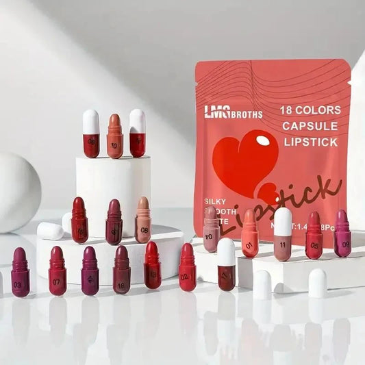 18-Piece Capsule Lipstick Set | Luxury Lip Color Collection